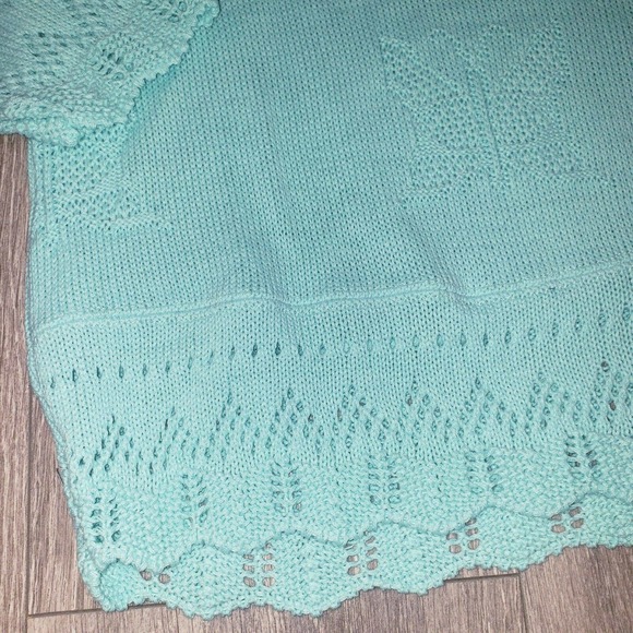 Vintage Adele Knitwear Crochet Grandma Sweater V-Neck 1980's Butterfly Print XL? - Picture 6 of 12